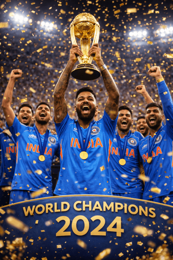 Hardik Pandya winning 2024 world cup
